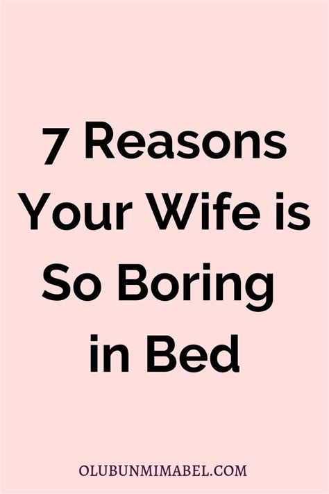 wife is boring in bed